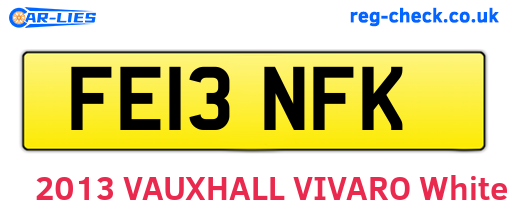 FE13NFK are the vehicle registration plates.