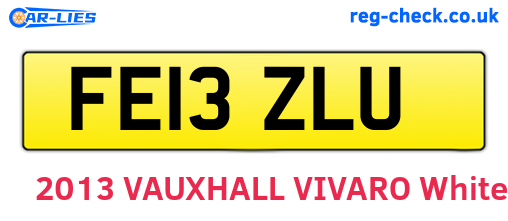 FE13ZLU are the vehicle registration plates.