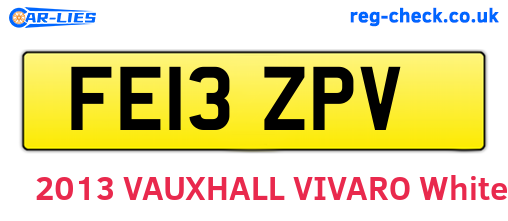 FE13ZPV are the vehicle registration plates.
