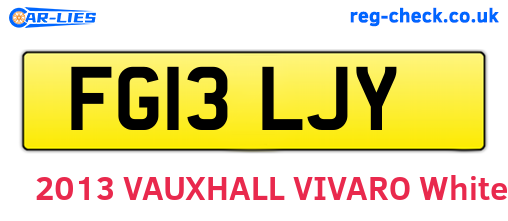 FG13LJY are the vehicle registration plates.
