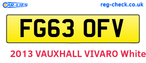 FG63OFV are the vehicle registration plates.