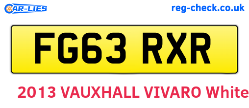 FG63RXR are the vehicle registration plates.