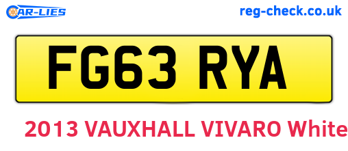 FG63RYA are the vehicle registration plates.