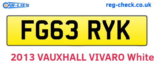 FG63RYK are the vehicle registration plates.