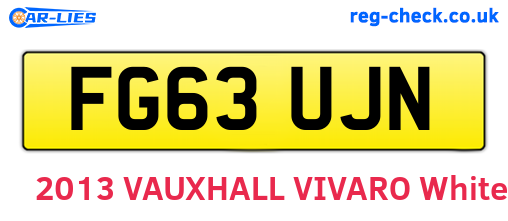 FG63UJN are the vehicle registration plates.