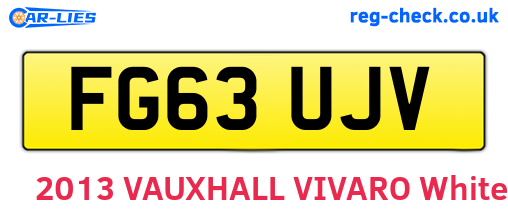 FG63UJV are the vehicle registration plates.