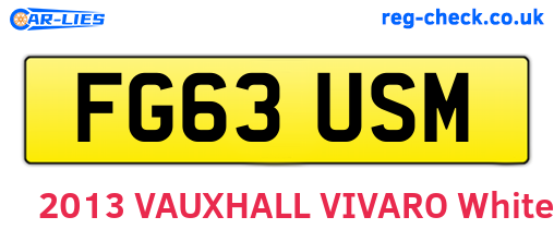 FG63USM are the vehicle registration plates.