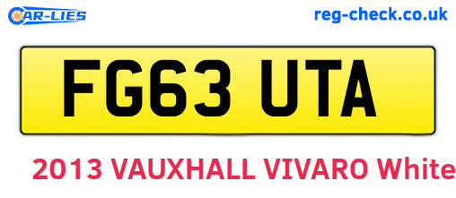 FG63UTA are the vehicle registration plates.