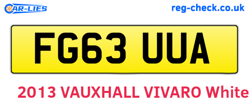 FG63UUA are the vehicle registration plates.
