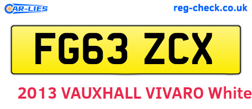 FG63ZCX are the vehicle registration plates.