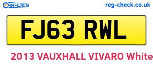 FJ63RWL are the vehicle registration plates.