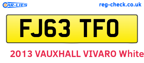 FJ63TFO are the vehicle registration plates.