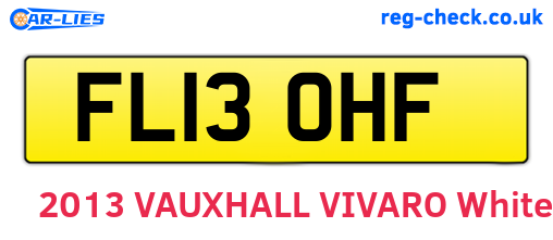 FL13OHF are the vehicle registration plates.