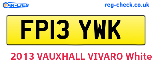 FP13YWK are the vehicle registration plates.