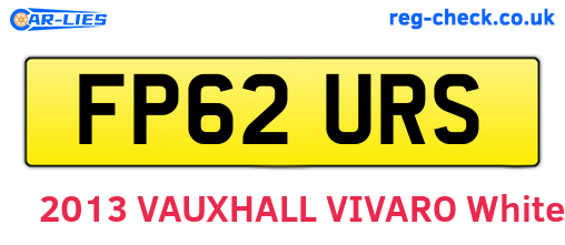 FP62URS are the vehicle registration plates.