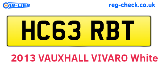 HC63RBT are the vehicle registration plates.