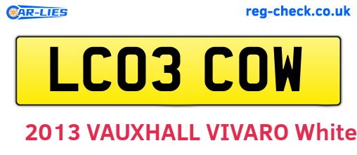 LC03COW are the vehicle registration plates.