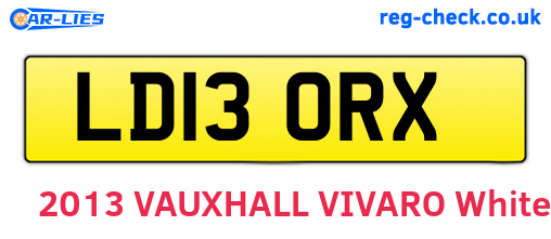 LD13ORX are the vehicle registration plates.