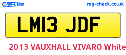 LM13JDF are the vehicle registration plates.