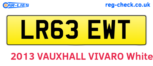 LR63EWT are the vehicle registration plates.