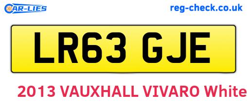 LR63GJE are the vehicle registration plates.