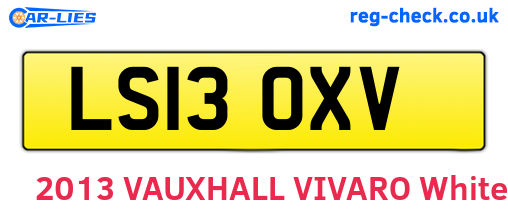 LS13OXV are the vehicle registration plates.