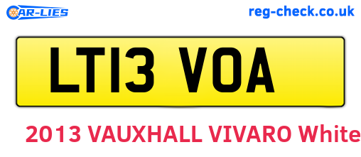 LT13VOA are the vehicle registration plates.