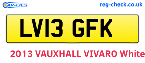 LV13GFK are the vehicle registration plates.