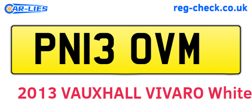 PN13OVM are the vehicle registration plates.