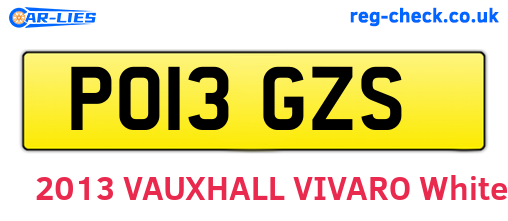PO13GZS are the vehicle registration plates.