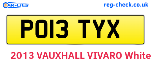 PO13TYX are the vehicle registration plates.