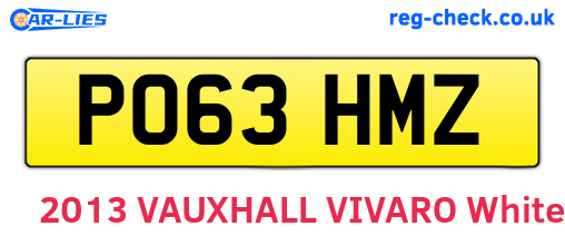 PO63HMZ are the vehicle registration plates.