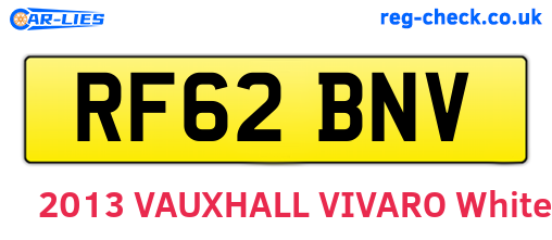 RF62BNV are the vehicle registration plates.