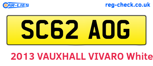 SC62AOG are the vehicle registration plates.