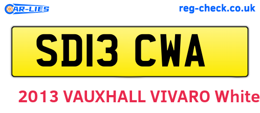 SD13CWA are the vehicle registration plates.