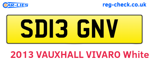 SD13GNV are the vehicle registration plates.