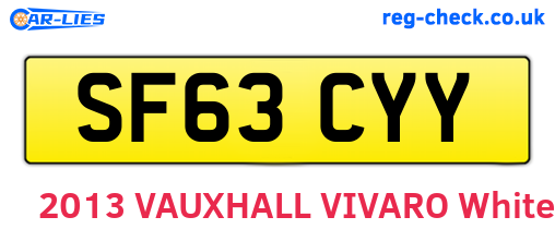 SF63CYY are the vehicle registration plates.