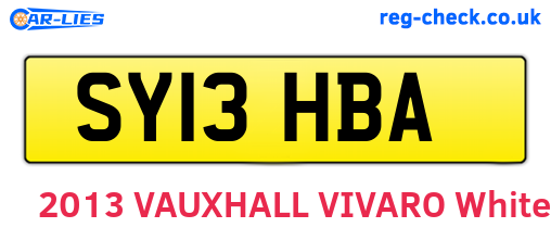 SY13HBA are the vehicle registration plates.