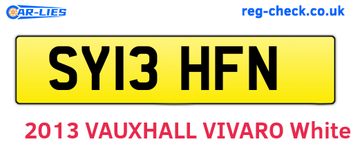 SY13HFN are the vehicle registration plates.