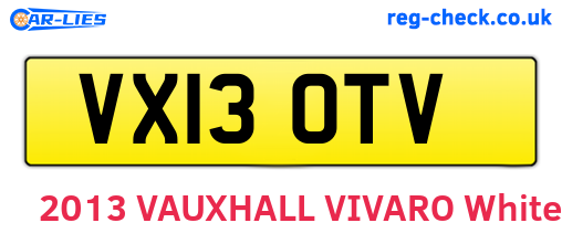 VX13OTV are the vehicle registration plates.