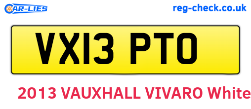 VX13PTO are the vehicle registration plates.