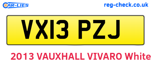 VX13PZJ are the vehicle registration plates.