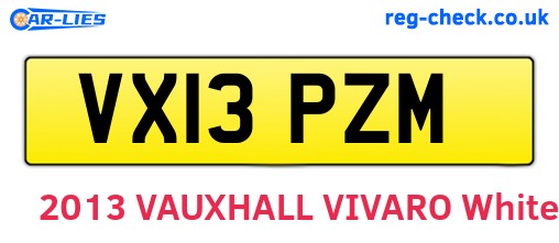 VX13PZM are the vehicle registration plates.