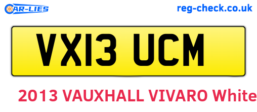 VX13UCM are the vehicle registration plates.