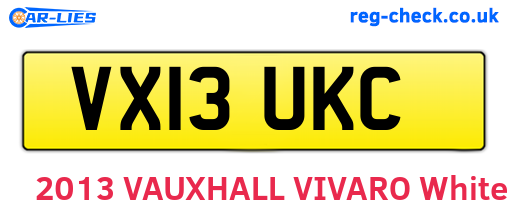 VX13UKC are the vehicle registration plates.