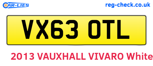 VX63OTL are the vehicle registration plates.