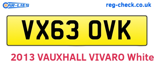 VX63OVK are the vehicle registration plates.