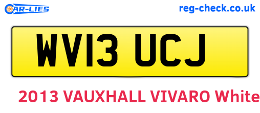 WV13UCJ are the vehicle registration plates.