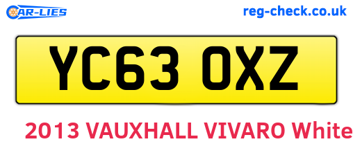 YC63OXZ are the vehicle registration plates.