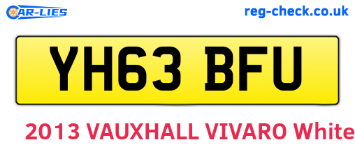 YH63BFU are the vehicle registration plates.